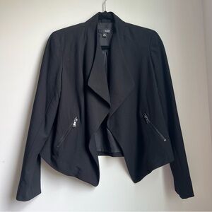 a.n.a Black Asymmetrical Blazer with Waterfall Front - Size Medium